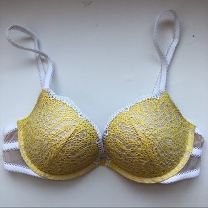 Victoria Secret push up yellow crochet bra